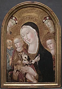 Virgin and Child with Saint Jerome and Saint Catherine of Alexandria by Carolino da Viterbo (Italian)