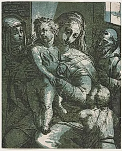 Virgin and Child with St. John, St. Catherine of Siena and Saint Francis by Andrea Andreani (Italian, about 1558–1610)