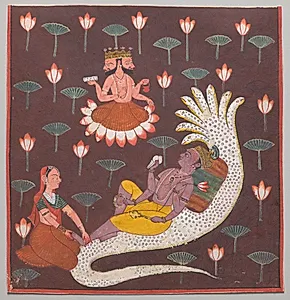 Vishnu on Ananta, the Endless Serpent by Unknown Artist