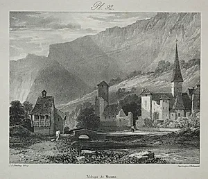Voyages pittoresques et romantiques dans l'ancienne France.  Franche Comté:  Abbaye de Baume, Baume-les-Messieurs