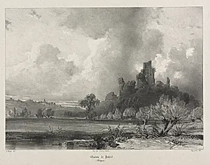 Voyages pittoresques et romantiques dans l'ancienne France.  Bretagne:  Chateau de Penhoet by Eugène Cicéri (French, 1813–1890)