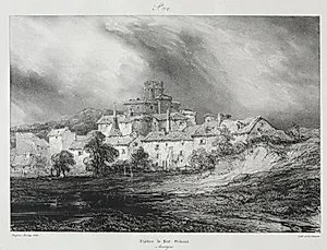 Voyages pittoresques et romantiques dans l'ancienne France, Auvergne:  Château de Pont-Gibaud by Eugène Isabey (French, 1803–1886)