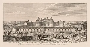 Vue du Château royal de Chambord, du côte de la Porte royale by Jacques Rigaud (French, 1681–1754)