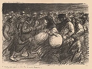 War Sketches: The Two Processions (Croquis de guerre: Les deux cortèges – “Ayez pas peur - on les a - et bien!”) by Théophile Alexandre Steinlen (Swiss, 1859–1923)