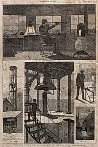 Watch-Tower, Corner of Spring and Varick Streets, New York by Winslow Homer (American, 1836–1910)