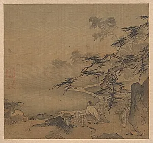 Watching the Deer by a Pine Shaded Stream by Ma Yuan (Chinese, c. 1150–after 1255)