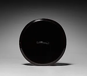 Water Container (Mizusashi) with Riverscape (lid) by Unknown Artist