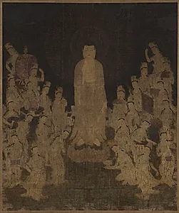Welcoming Descent of Amida with Twenty-five Bodhisattvas by Unknown Artist