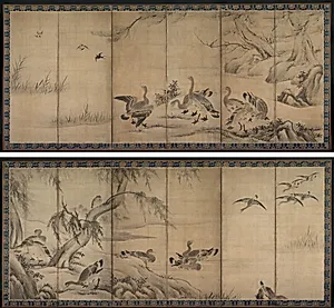 Wild Geese by Kano Sanraku (Japanese, 1559–1635)