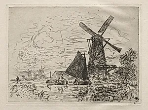 Windmills in Holland by Johan Barthold Jongkind (Dutch, 1819–1891)