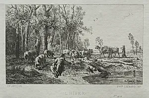 Winter by Charles-Émile Jacque (French, 1813–1894)