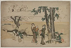 Woman Passing a Roadside Shop Near Oji by Katsushika Hokusai (Japanese, 1760–1849)