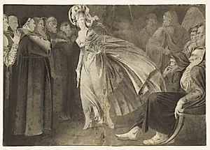Woman Standing among the Friars (recto)