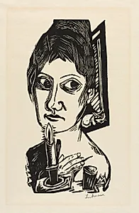 Woman with Candle by Max Beckmann (German, 1884–1950)