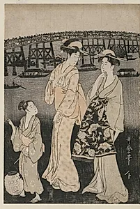 Women Enjoying the Evening Cool Near Ryogoku Bridge by Kitagawa Utamaro (Japanese, c. 1754–1806)