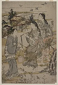 Women with Salt Pails; The Noda Tama River in Mutsu Province, from an untitled series of the Six Tama Rivers by Kubo Shunman (Japanese, 1757–1820)