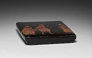 Writing Box (Suzuribako) with Europeans by Unknown Artist