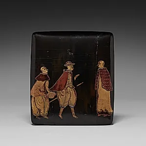 Writing Box (Suzuribako) with Europeans (lid) by Unknown Artist