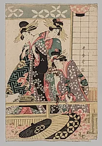 Yoshiwara Women Looking into the Street at Springtime by Kitagawa Utamaro (Japanese, c. 1754–1806)