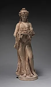 Young Girl Carrying a Garland of Roses on a Platter by Clodion (French, 1738–1814)