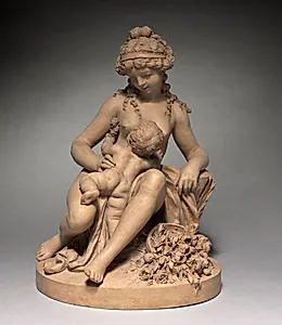 Young Woman and Child at Play by Clodion (French, 1738–1814)