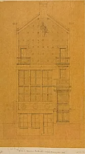 Architectural Drawing of the Exterior of the Comte de Nieuwerkerke's House by Hector-Martin Lefuel