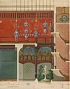 Architectural Drawing of the Interior of the Comte de Nieuwerkerke's House by Hector-Martin Lefuel