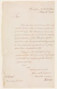 Letter from Henry Knox (1750–1806), Secretary of War, to Colonel Marinus Willett (1740–1830)