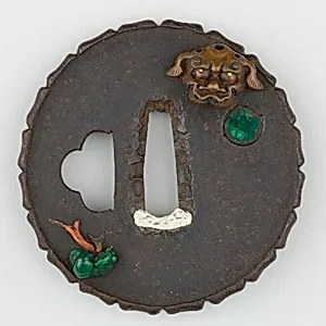 Sword Guard (<i>Tsuba</i>) Depicting an Arrangement of Masks (面散図鐔)