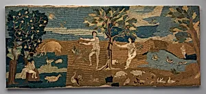 Chimney piece with images of Adam and Eve by Unknown