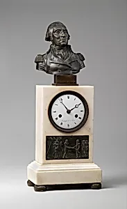Clock with Bust of Washington and Relief of Cornwallis Resigning his Sword to Washington by Armingaud L’Ainé