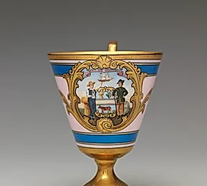 Continental footed porcelain cup, Delaware by Joseph S. Potter