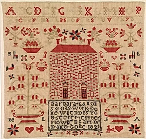 Embroidered Sampler by Barbara Landis