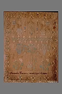 Embroidered sampler by Amanda Harper