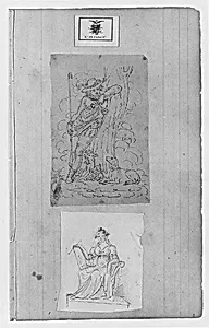 Engraving, Shepard Boy with Dog, Seated Female Figure (from Sketchbook) by John William Casilear