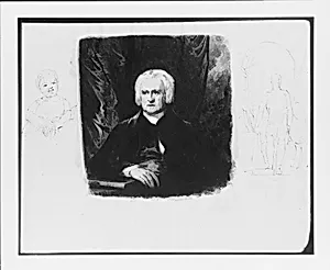 Half-length Portrait of a Seated Mature Gentleman; a Smiling Girl; a Full-length Portrait of a Man Before an Arch (from Sketchbook) by Thomas Sully