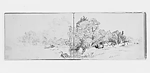 Landscape with Trees and Encampment (from Sketchbook X) by William Trost Richards