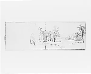 Landscape with Trees, Mountains, and Country Lane (from Sketchbook VII) by William Trost Richards