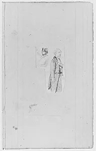 Loose Drawing—Soldier and Man (from Sketchbook) by John William Casilear