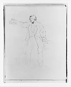 Man Speaking in an Oratory Pose (from Sketchbook)