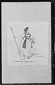 "Mrs. Pebly As Cherry. NY. Park Theatre" (from Sketchbook) by John William Casilear