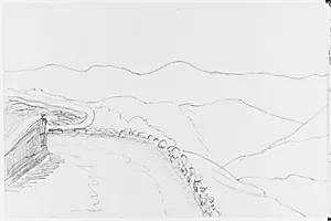 Panorama Landscape of Nebi Samouel (from Sketchbook) by Mary Newbold Sargent
