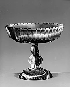 Purple marble glass compote