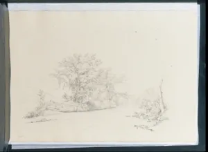 River View [Delaware?] Bordered by Trees (from Sketchbook)