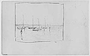 Sailboats on (Long Island?) Sound (from Sketchbook)