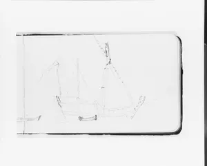 Sketch of a Ship at Anchor for The Landing of Columbus (from Sketchbook)