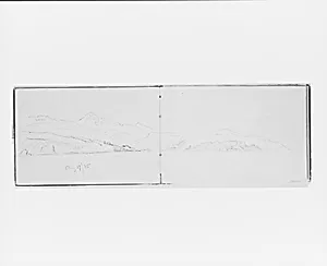 Sketch of Hills and Mountains, Aug 17/85 (from Sketchbook X) by William Trost Richards