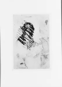 Sketches: Cows; Two Female Portraits, One Crossed Out (from McGuire Scrapbook)