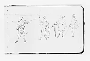 Sketches of Figures Bearing Arms (from Sketchbook)