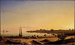 Stage Fort across Gloucester Harbor by Fitz Henry Lane (formerly Fitz Hugh Lane)